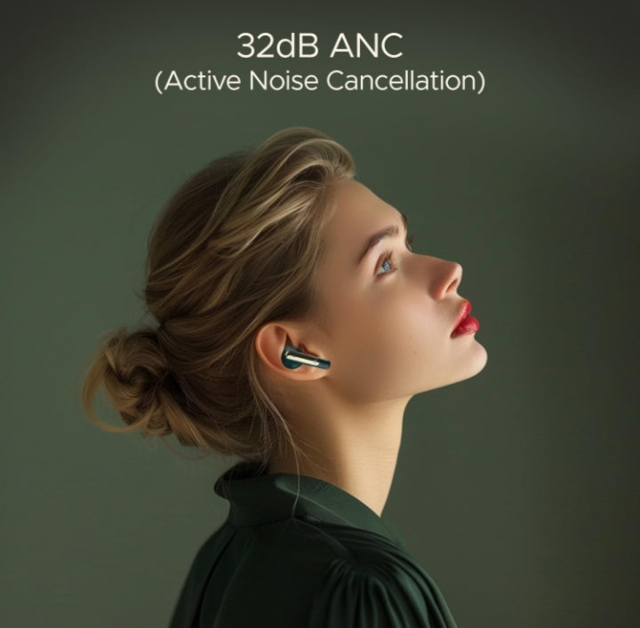 boAt Airdopes 141 ANC, Active Noise Cancellation(~32dB), 50ms Low Latency, 4Mics ENx, 42Hrs Battery, Fast Charge, IPX5, v5.3 Bluetooth TWS in Ear Earbuds Wireless Earphones with mic (Green)