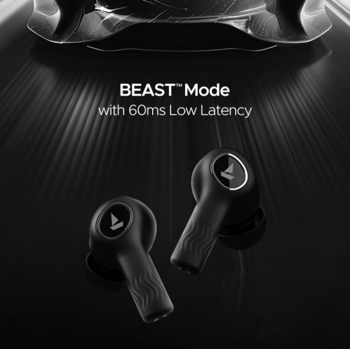 boAt Nirvana Ion, 120HRS Battery, Crystal Bionic Sound w/Dual EQ Modes, 4Mics ENx, App Support, Low Latency, IPX4, v.5.2 Bluetooth Earbuds, TWS Ear Buds Wireless Earphones with mic (Charcoal Black)