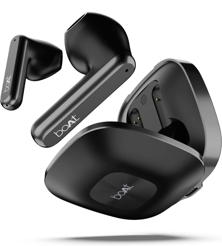 boAt Airdopes Genesis with 13Mm Drivers,Quad Mics Enx Technology(Clear Voice Calls),Low Latency,54H Playtime,ASAP Charge,Ipx5,Iwp,in-Ear Detection(Active Black),Bluetooth